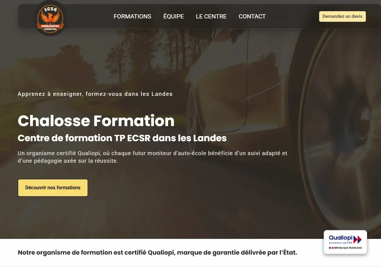 Aperçu du site Centre de Formation Conduite